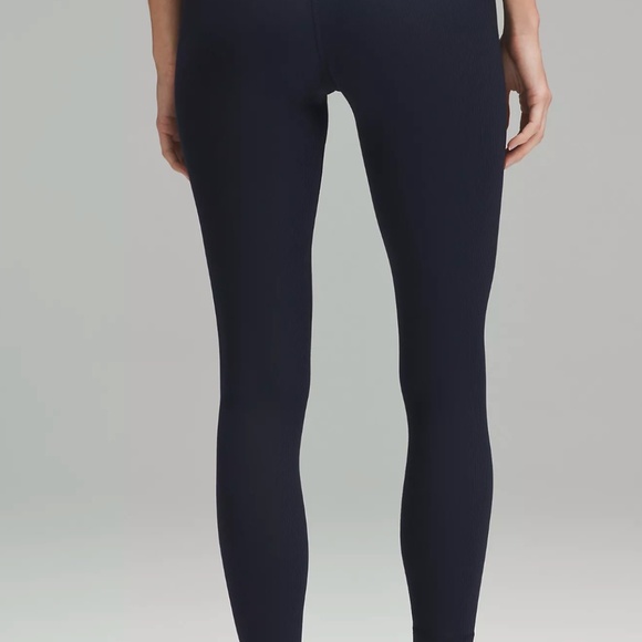 lululemon athletica Pants - lululemon Align Ribbed high rise Pant 25" size 10 - navy